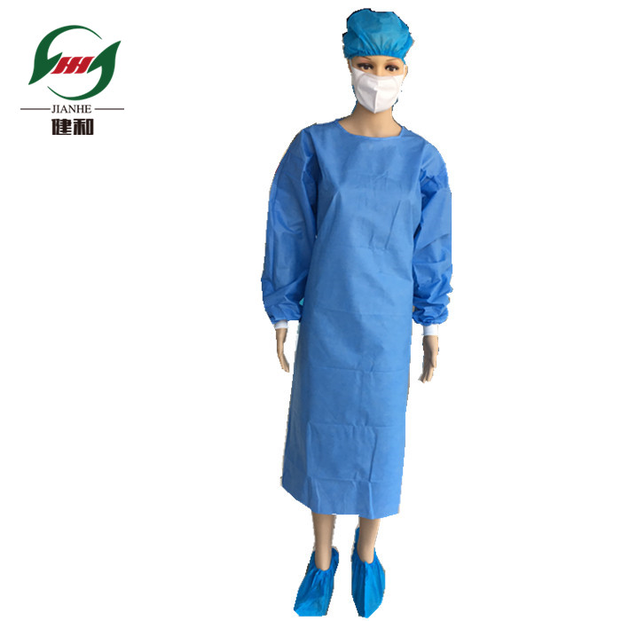 Hospital use Non woven blue isolation gown